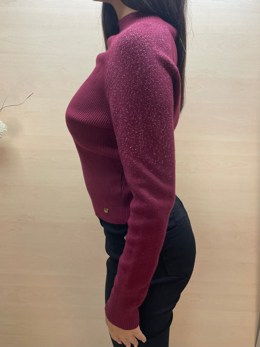 Maglia con lurex col. Amarone - in viscosa
