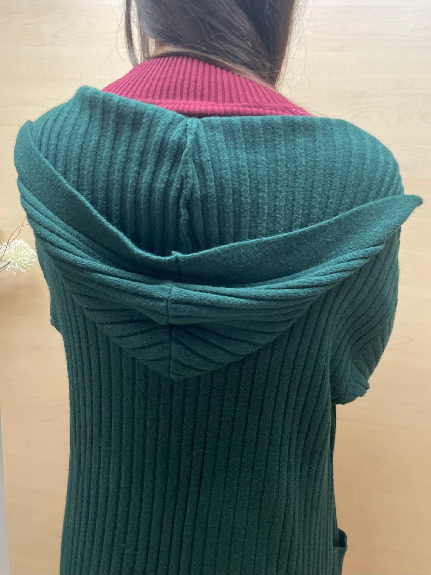 Cardigan lungo con cappuccio - verde Gucci