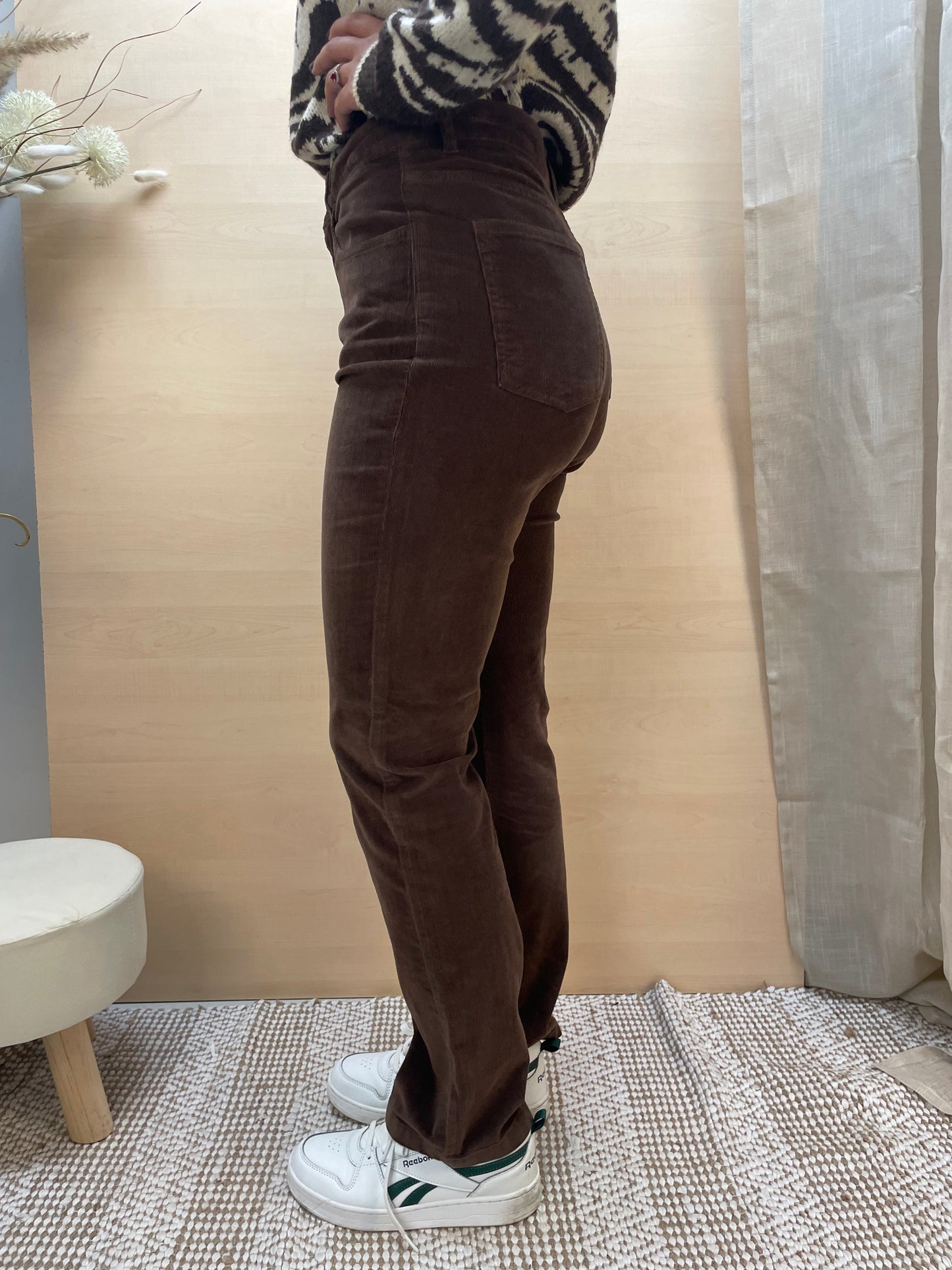 Pantaloni in Velluto a coste sottili - marrone