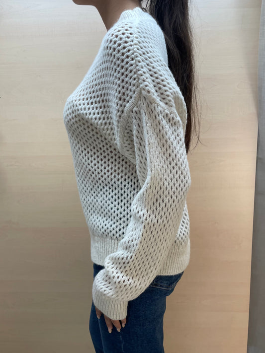 Maglia traforata Latte - in lana