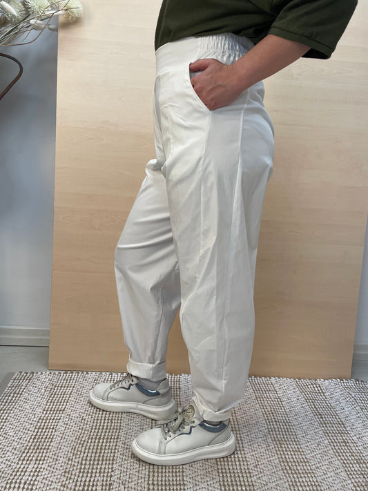 Pantalone balloon bianco - in bengalina