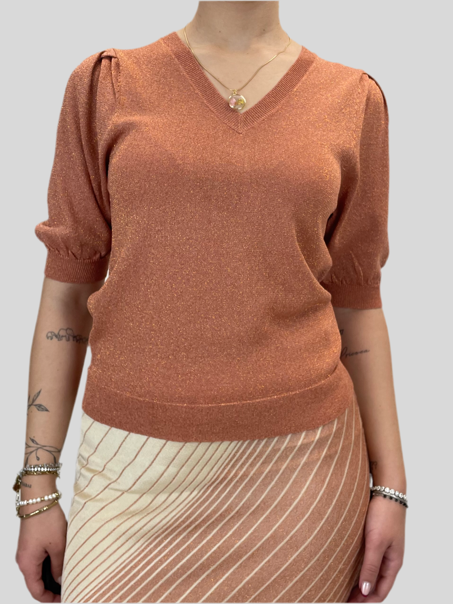 Maglia Salmone - in lurex