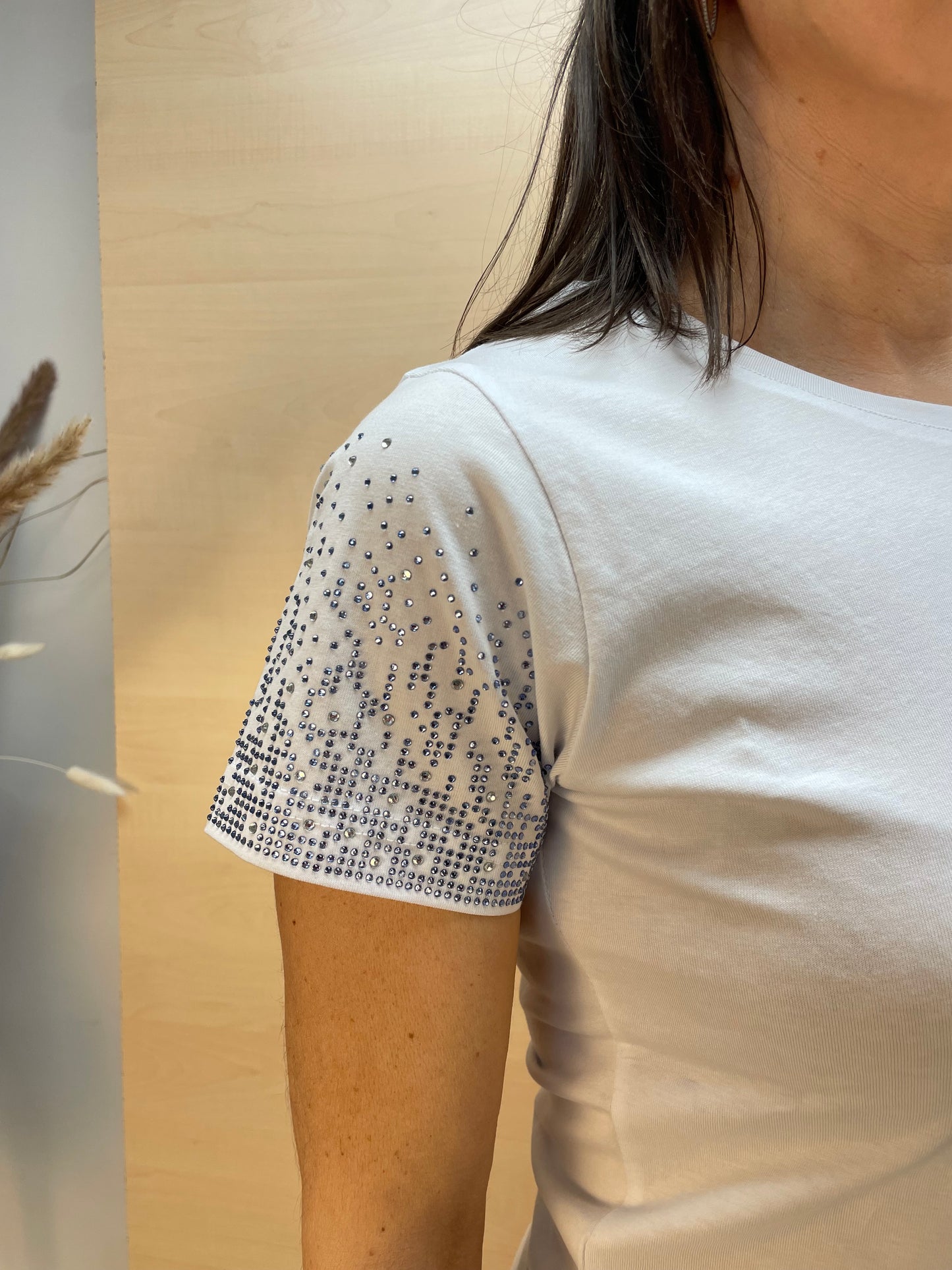 T-shirt con strass - in cotone
