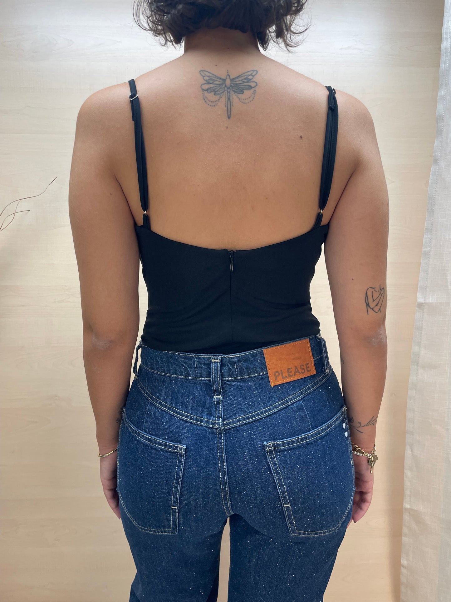 Body scollo a cuore - nero