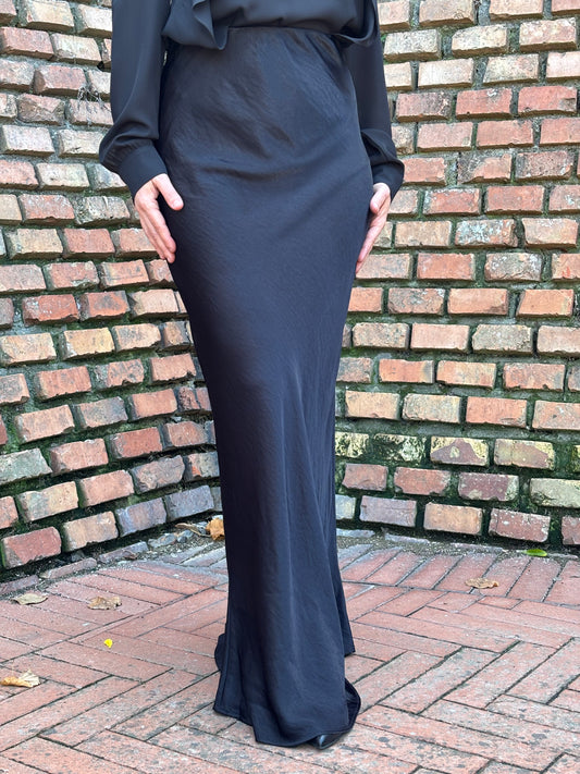 Gonna Midi sirena cangiante - Nero