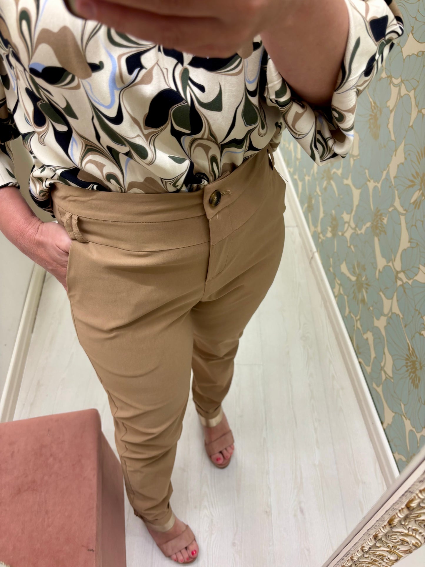 Pantalone Torino - in bengalina camel