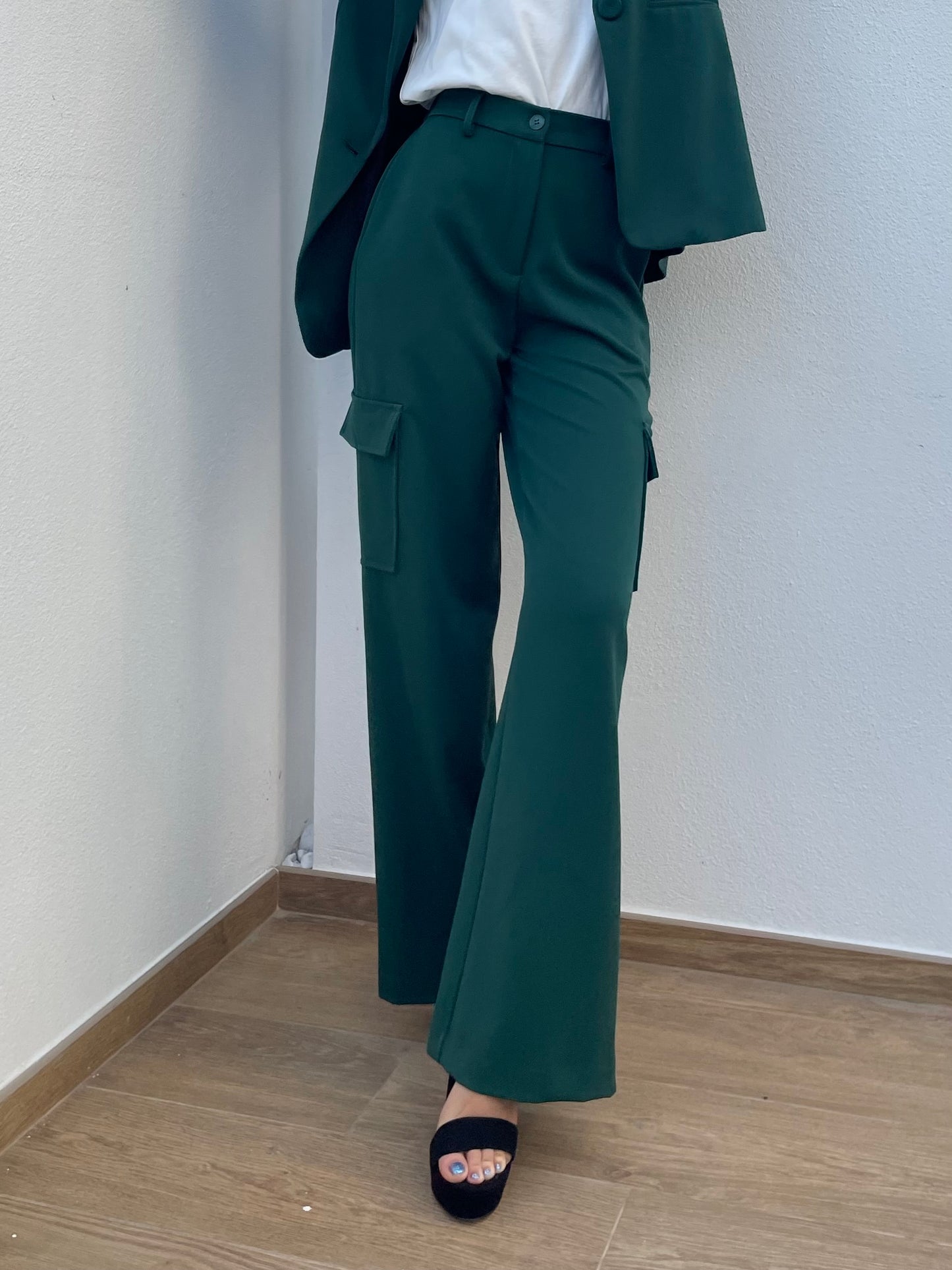 Pantalone cargo a colonna - verde Gucci