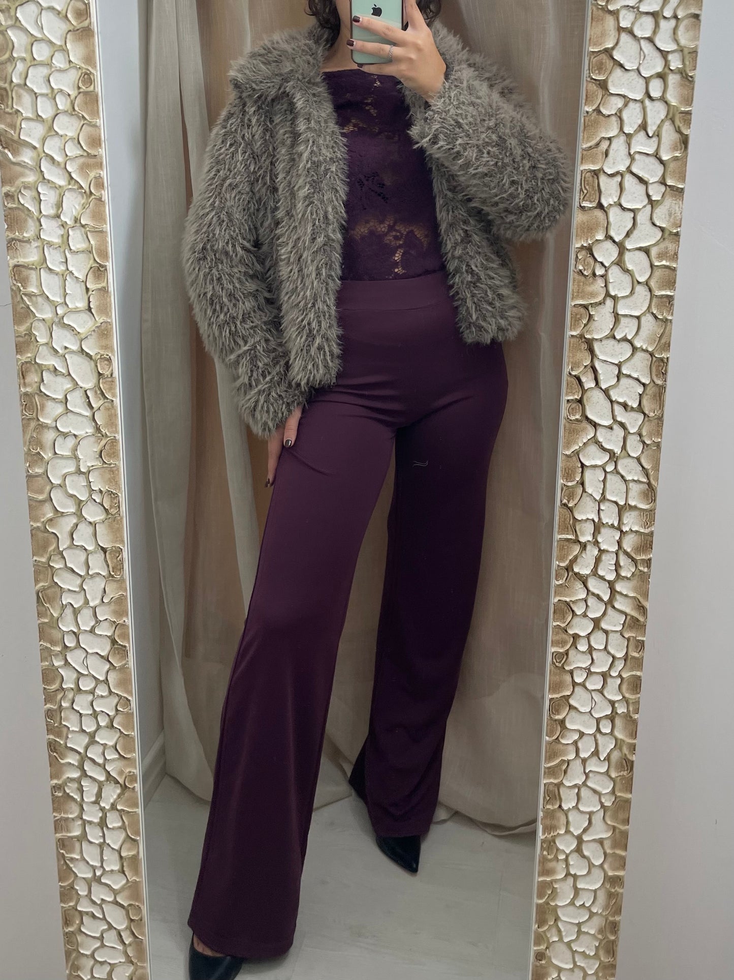 Pantalone a colonna fluido - Burgundy