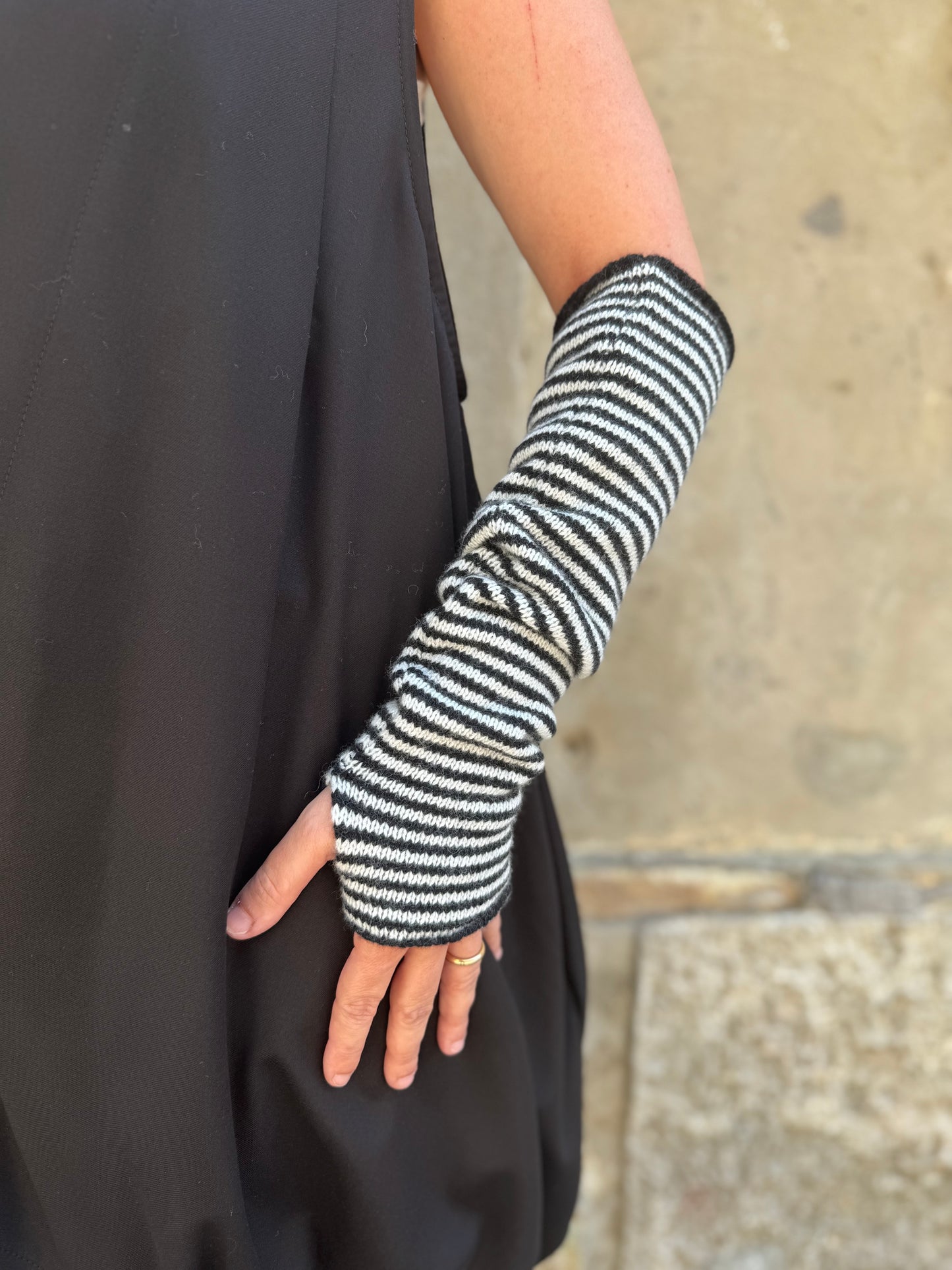 Manicotti a righe - in misto cashmere