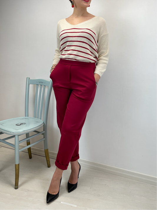 Maglia Via a righe rosse - in cotone bio