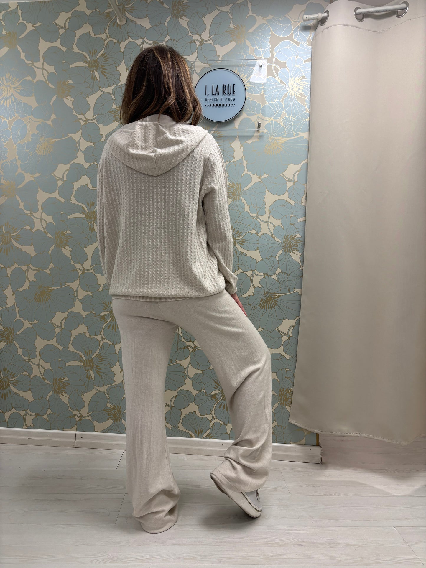 Tuta in maglia Giselle - Beige caldo