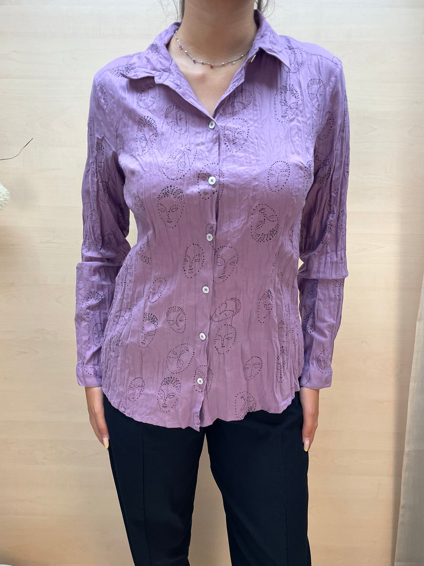 Camicia con stampa volti - in cotone bio