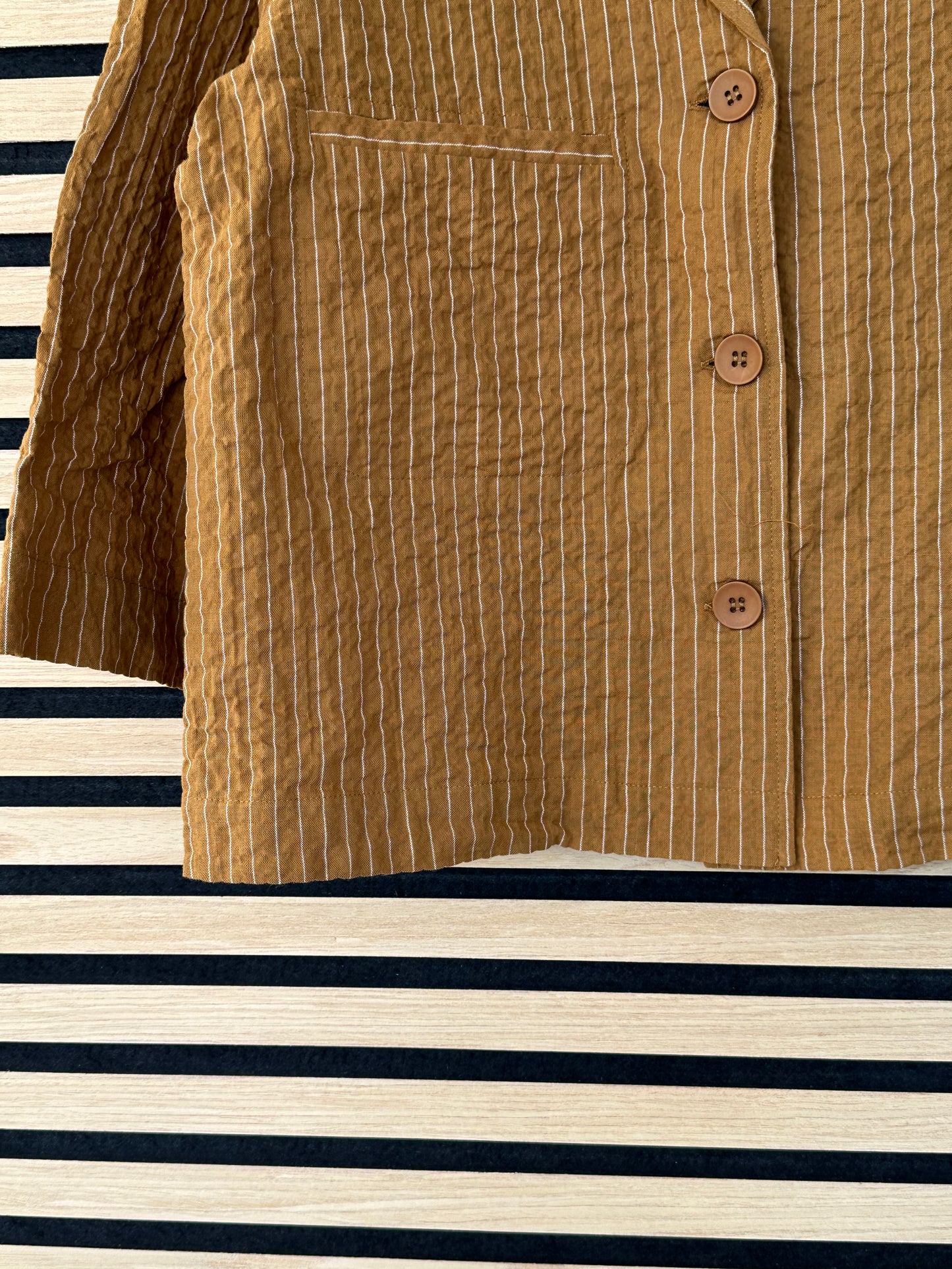Camicia a righe senape