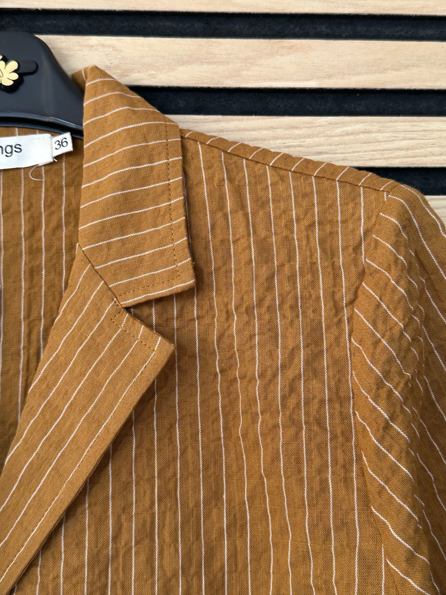 Camicia a righe senape