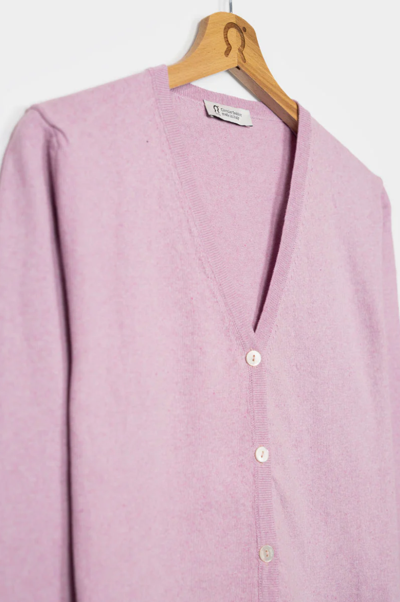 Lucia Cardigan cotone rigenerato - Rosa Magnolia
