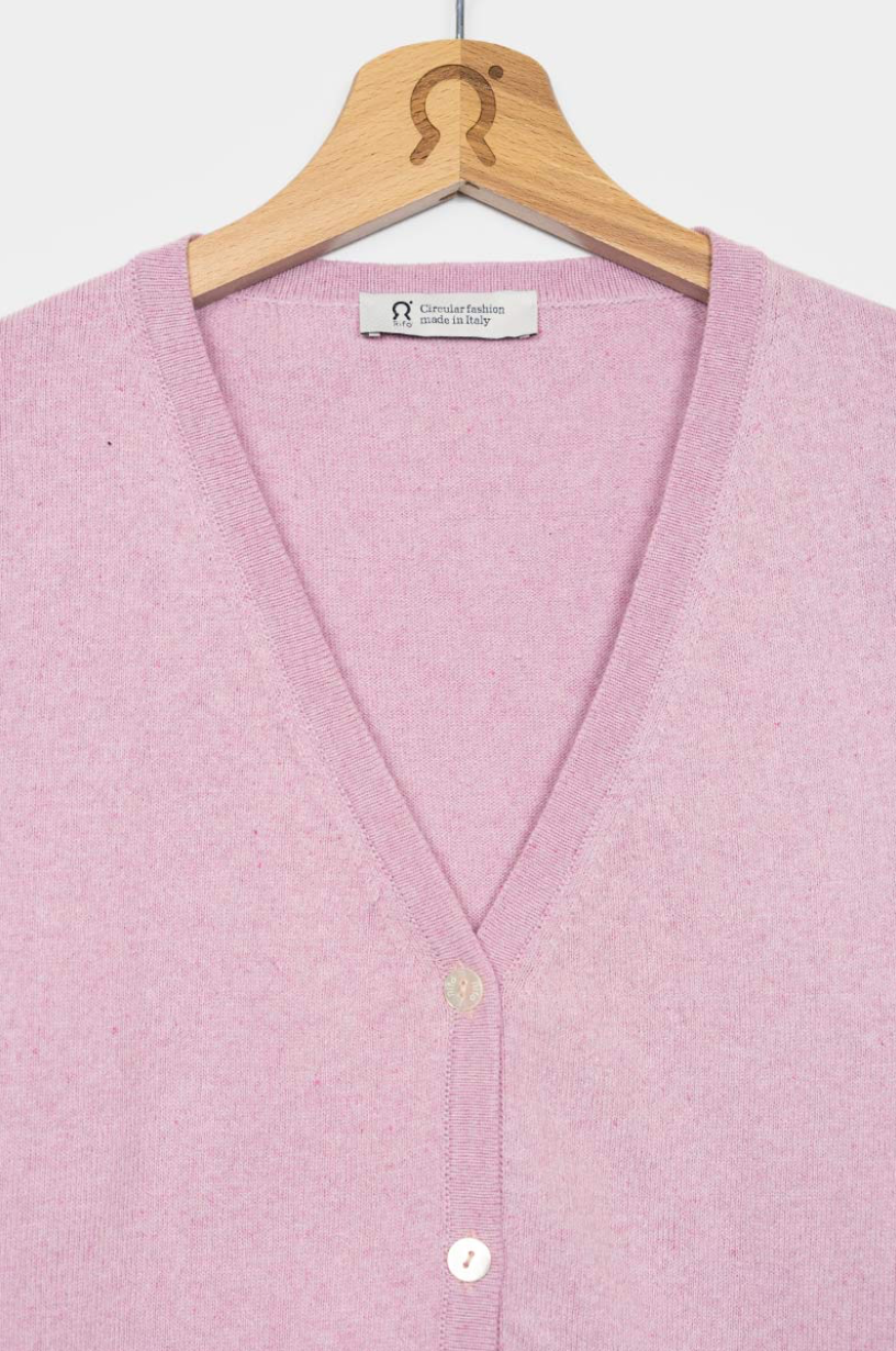Lucia Cardigan cotone rigenerato - Rosa Magnolia