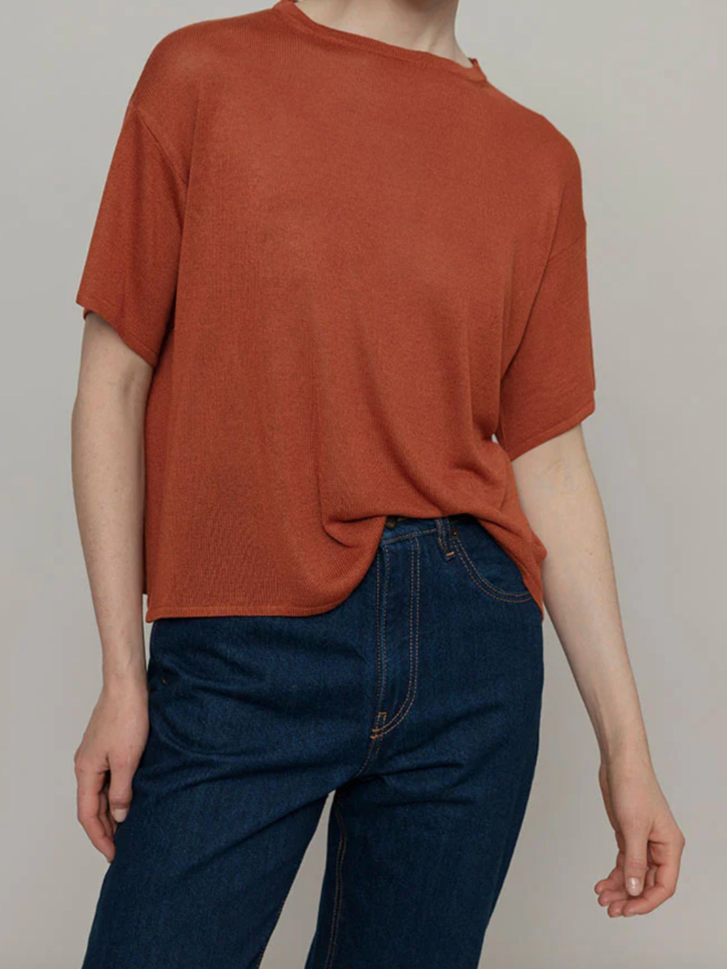 T-Shirt Donna Viscosa Virginia Marrone Terracotta