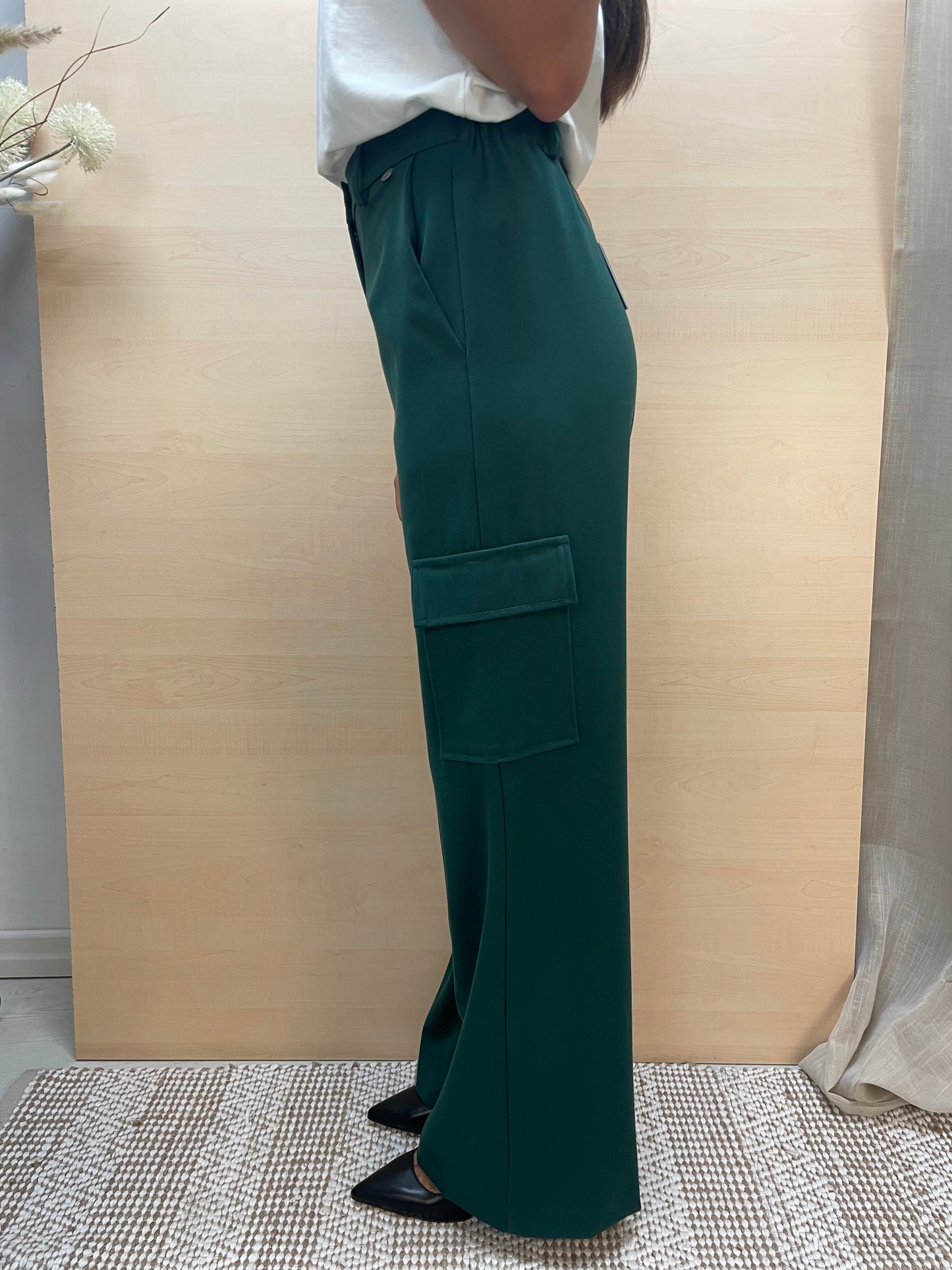 Pantalone cargo a colonna - verde Gucci