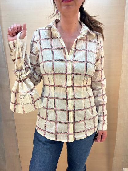 Camicia no stiro fantasia quadri - cotone bio