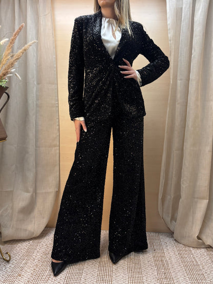 Tailleur completo in paillettes - nero