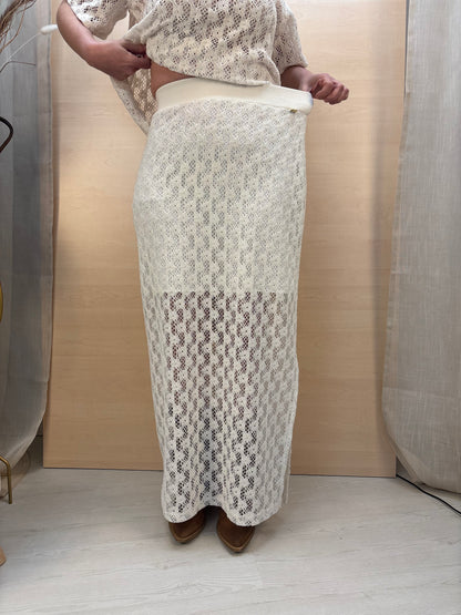 Gonna lunga crochet burro – PHARD | Made in Italy