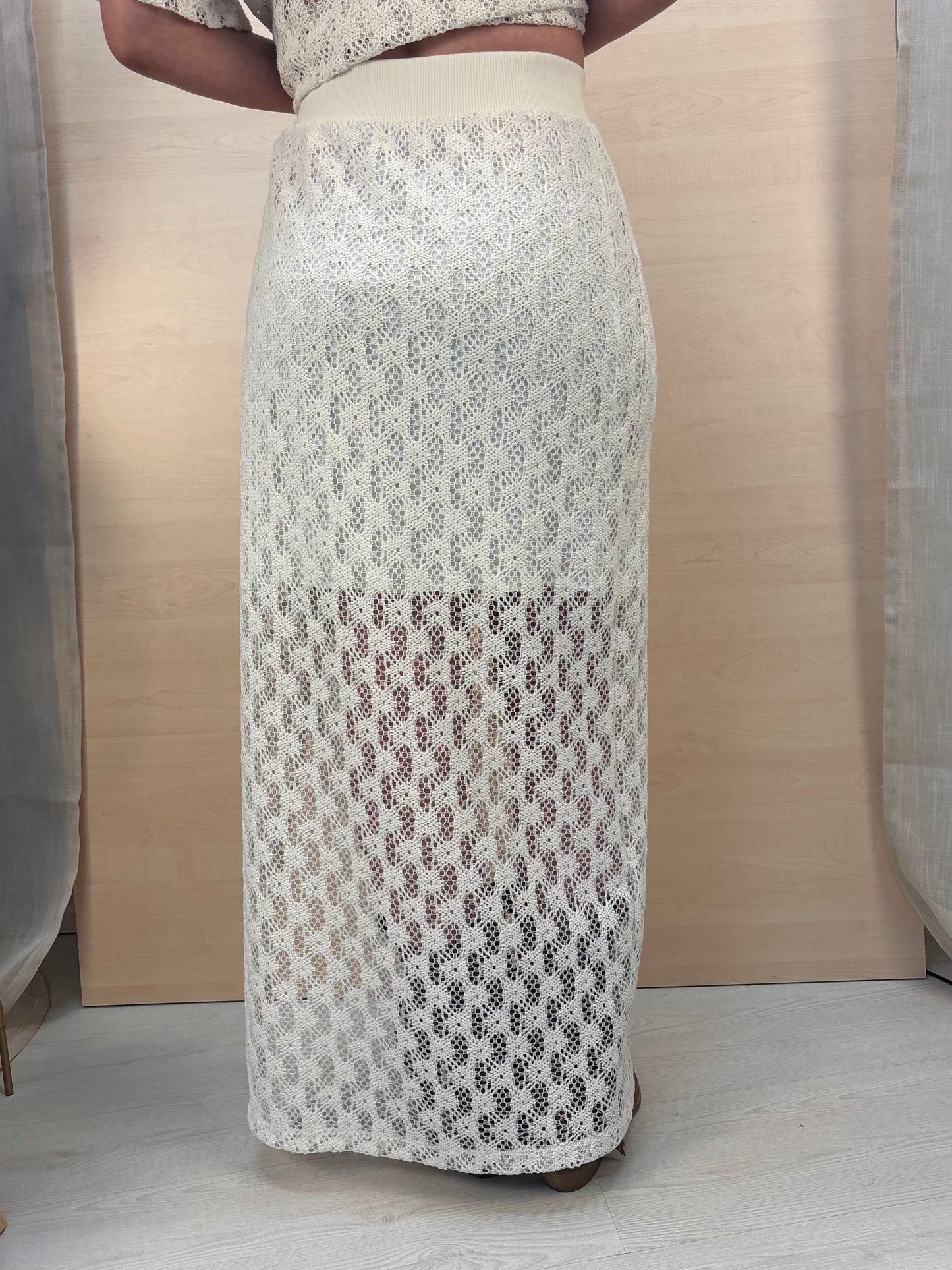 Gonna lunga crochet burro – PHARD | Made in Italy