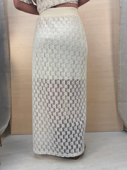 Gonna lunga crochet burro – PHARD | Made in Italy