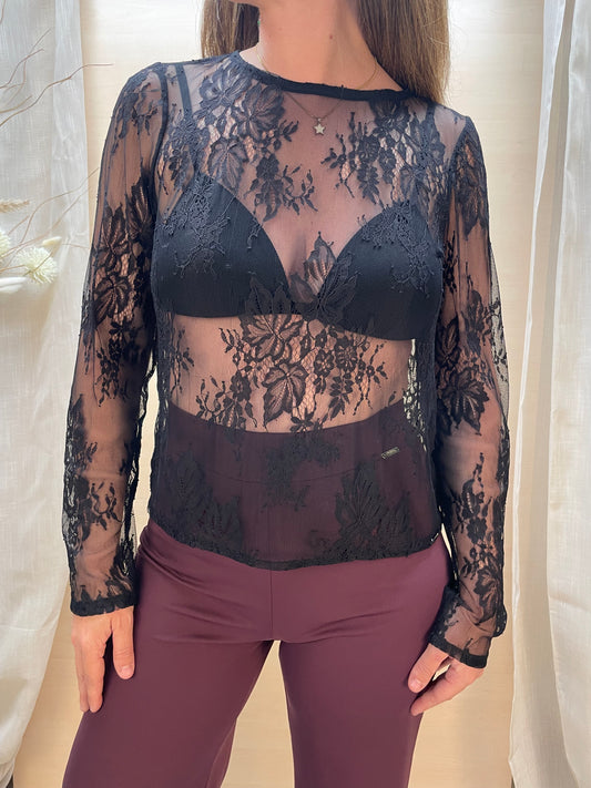 Maglia maniche lunghe - in pizzo
