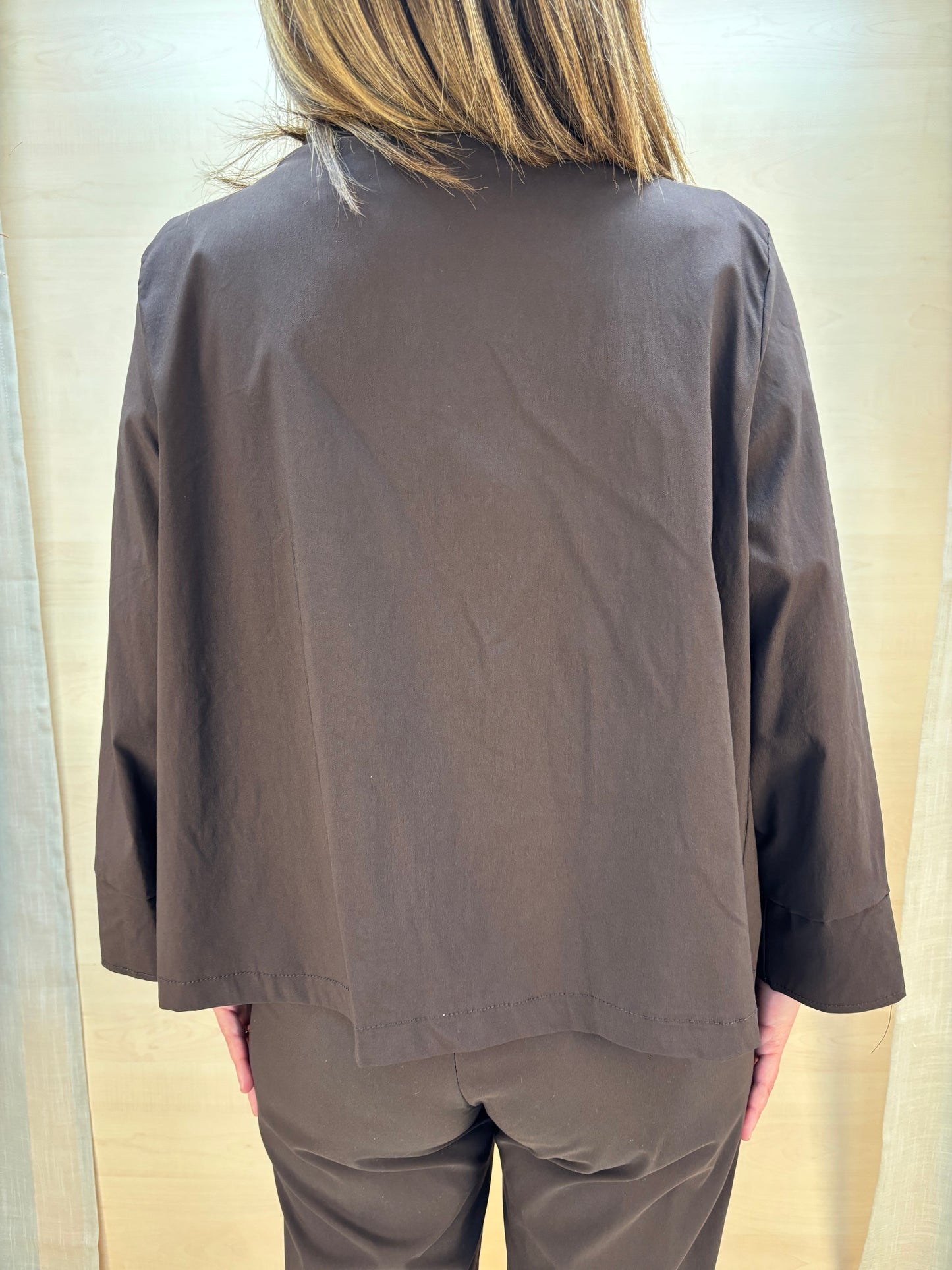 Giacca in bengalina cioccolato– Karma | Made in Italy