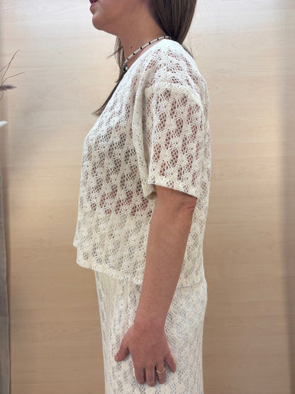 T-shirt crochet burro – PHARD | Made in Italy