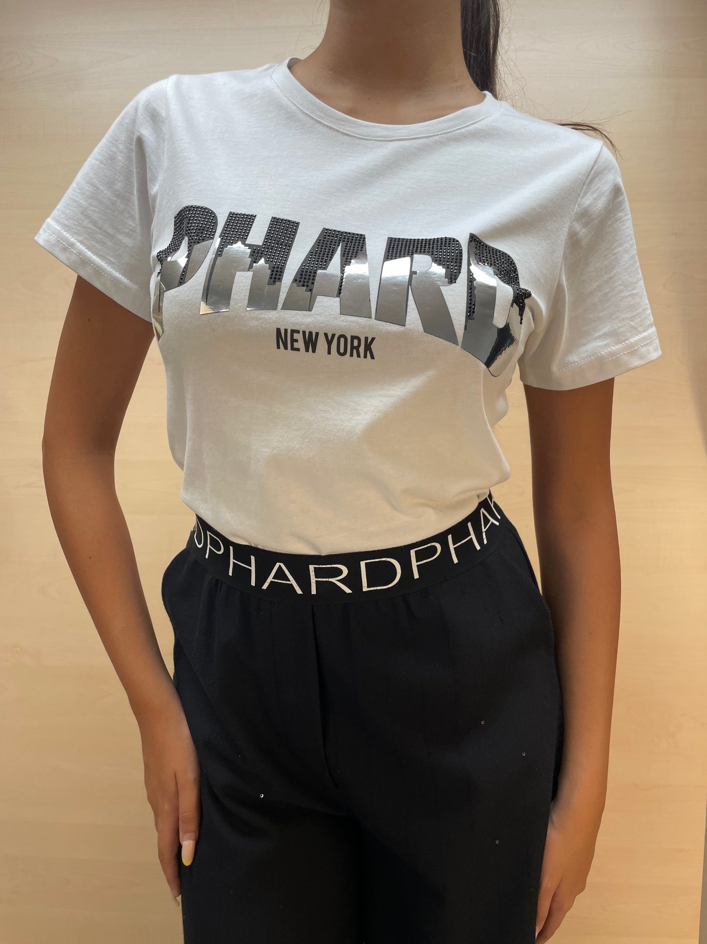 T-shirt PHARD con strass - in cotone