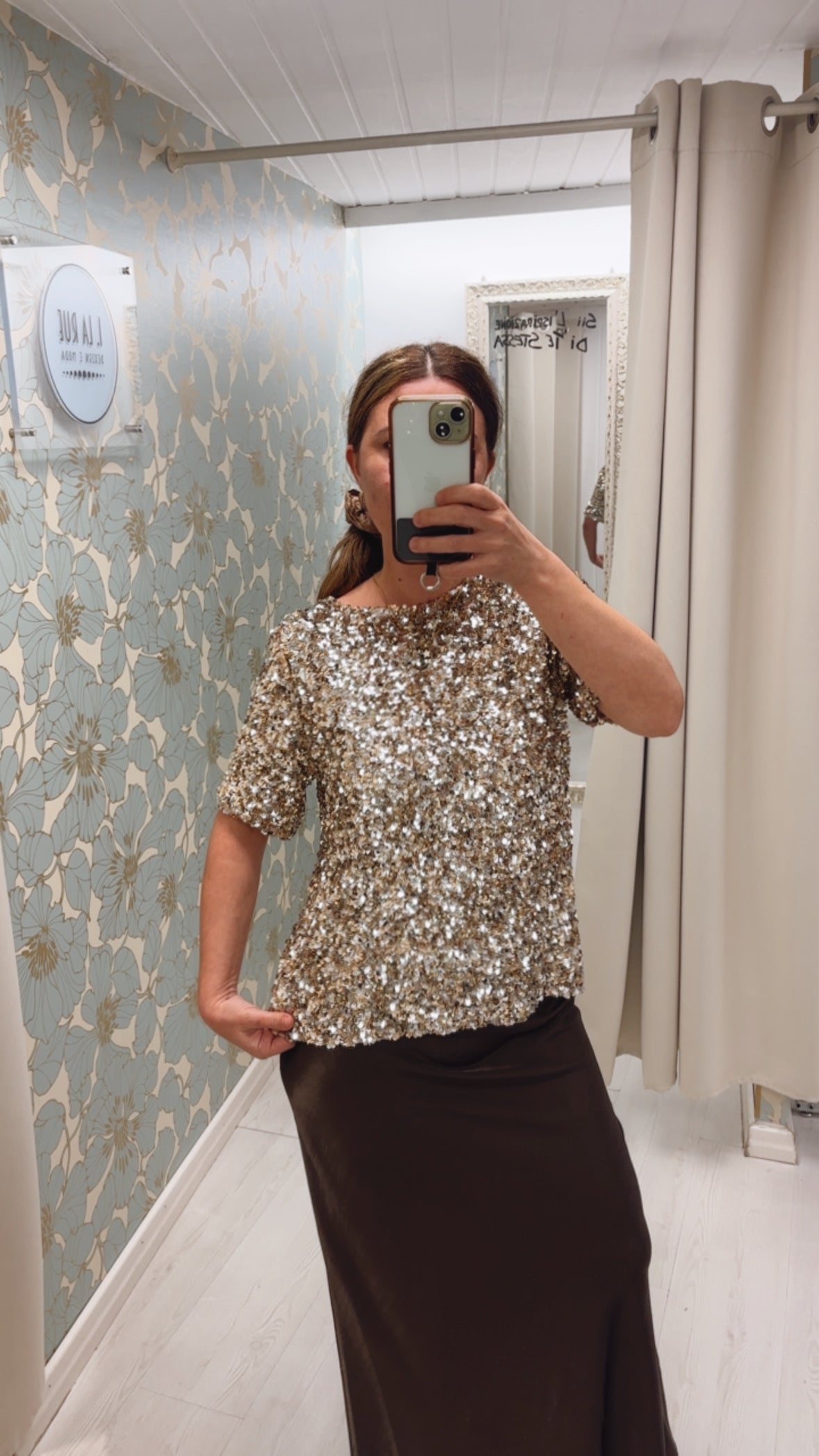Maglia in paillettes luminose – Oro