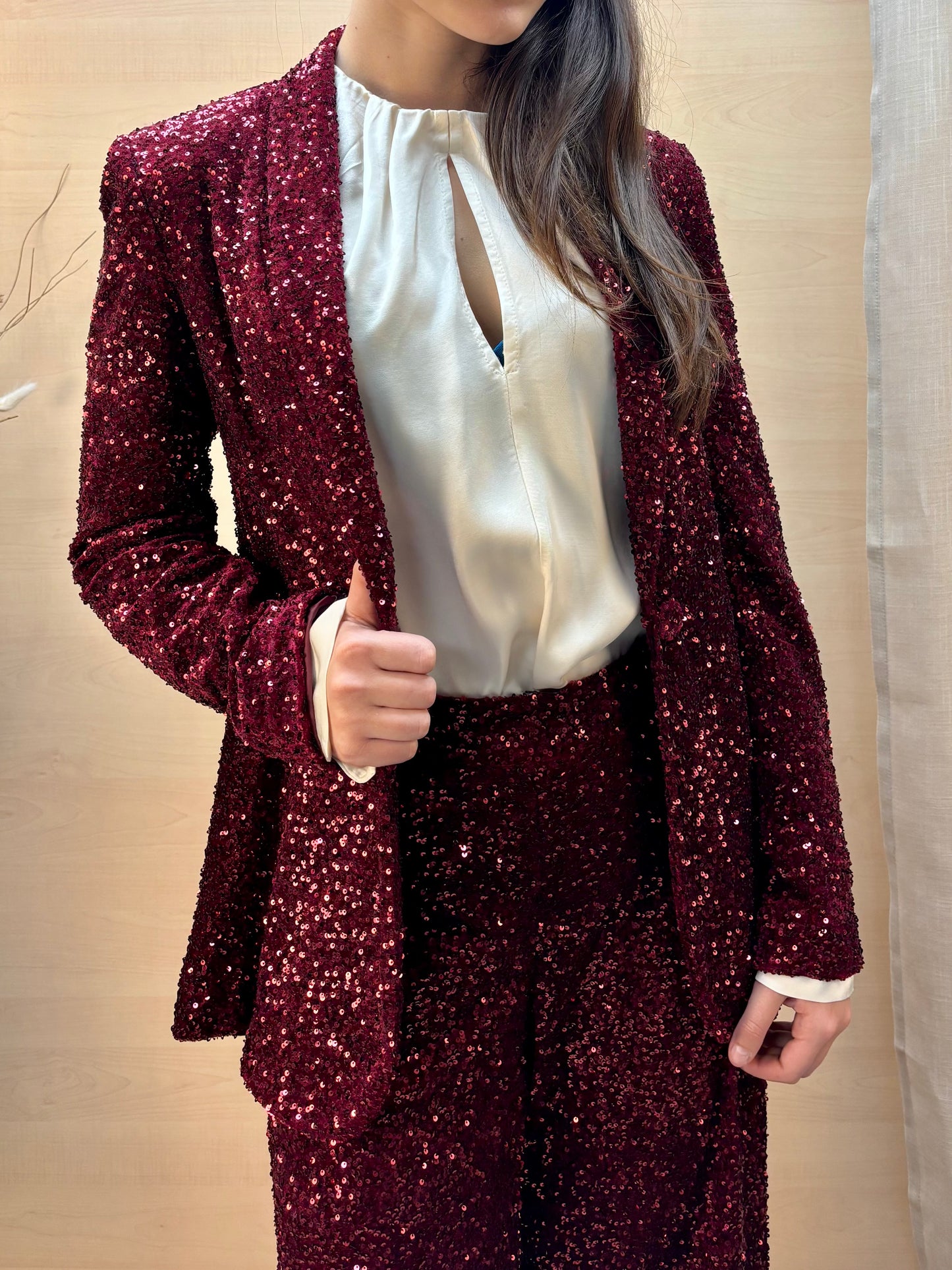 Giacca Tailleur in paillettes - rosso