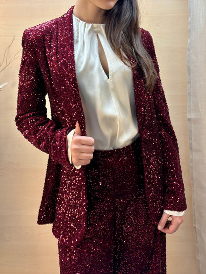 Giacca Tailleur in paillettes - rosso