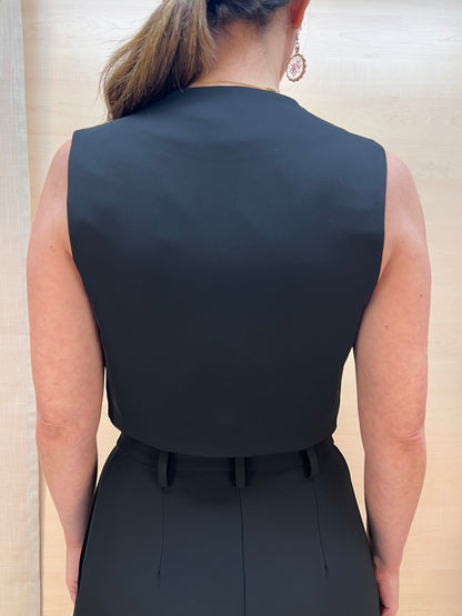 Gilet corto quattro bottoni nero – Made in Italy