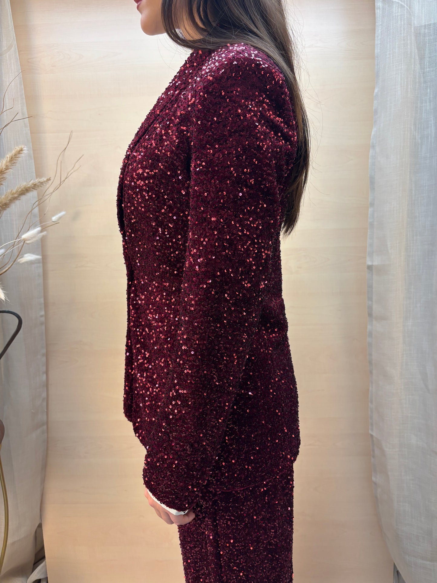 Giacca Tailleur in paillettes - rosso