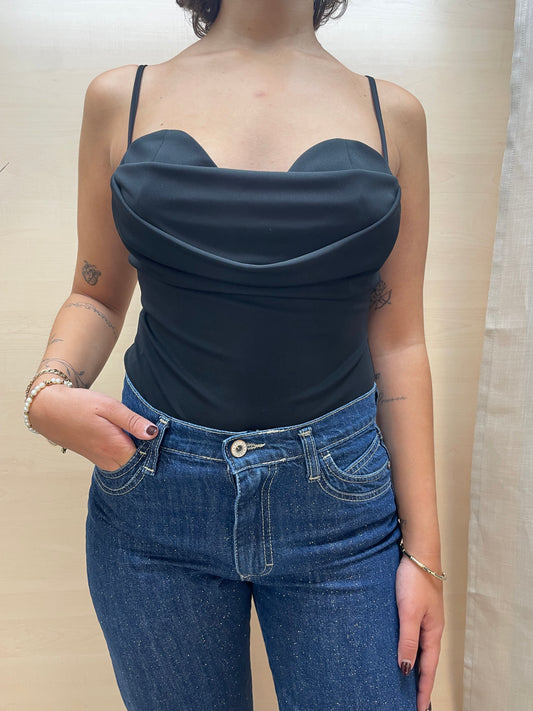 Body scollo a cuore - nero
