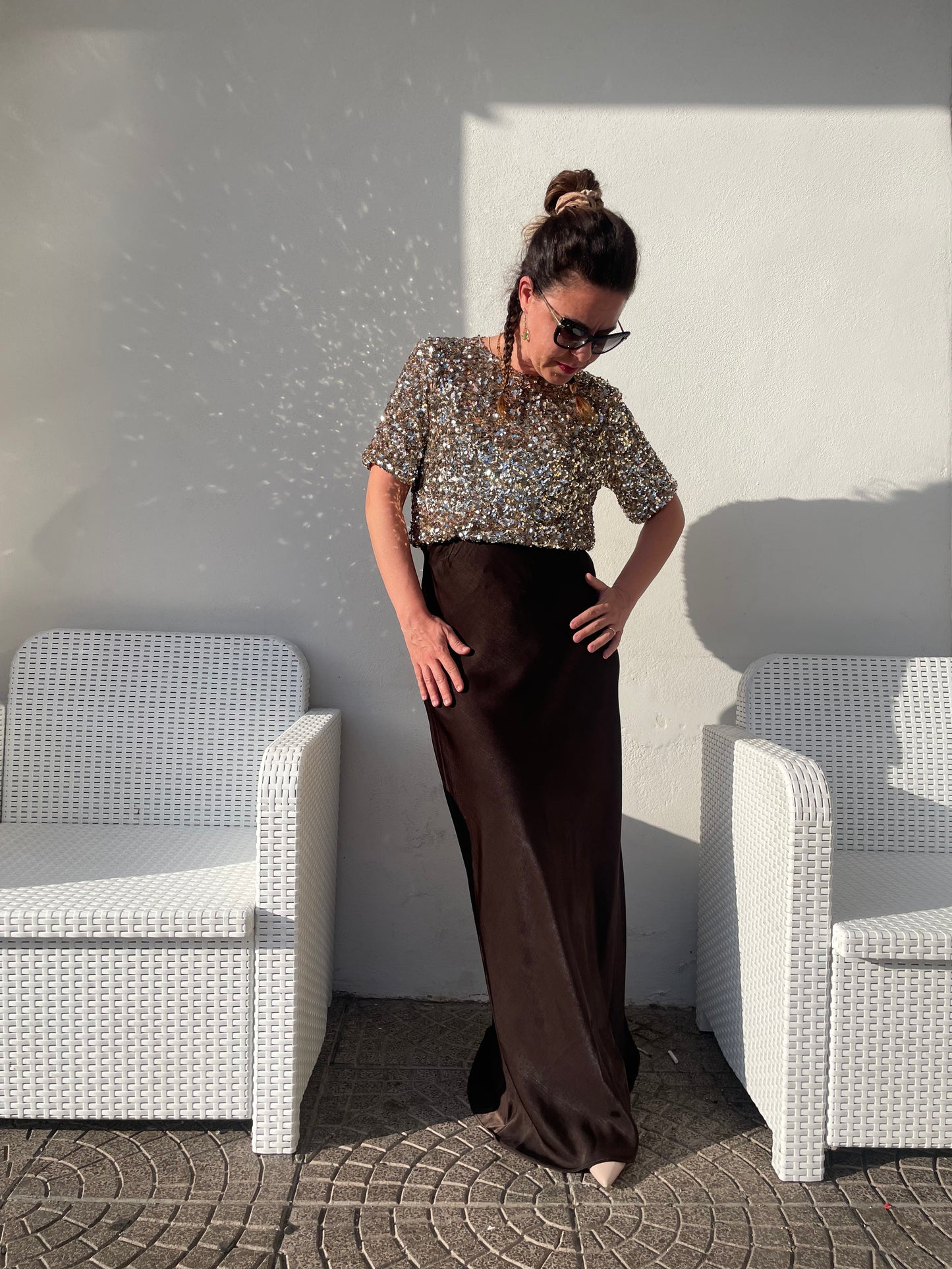 Maglia in paillettes luminose – Oro