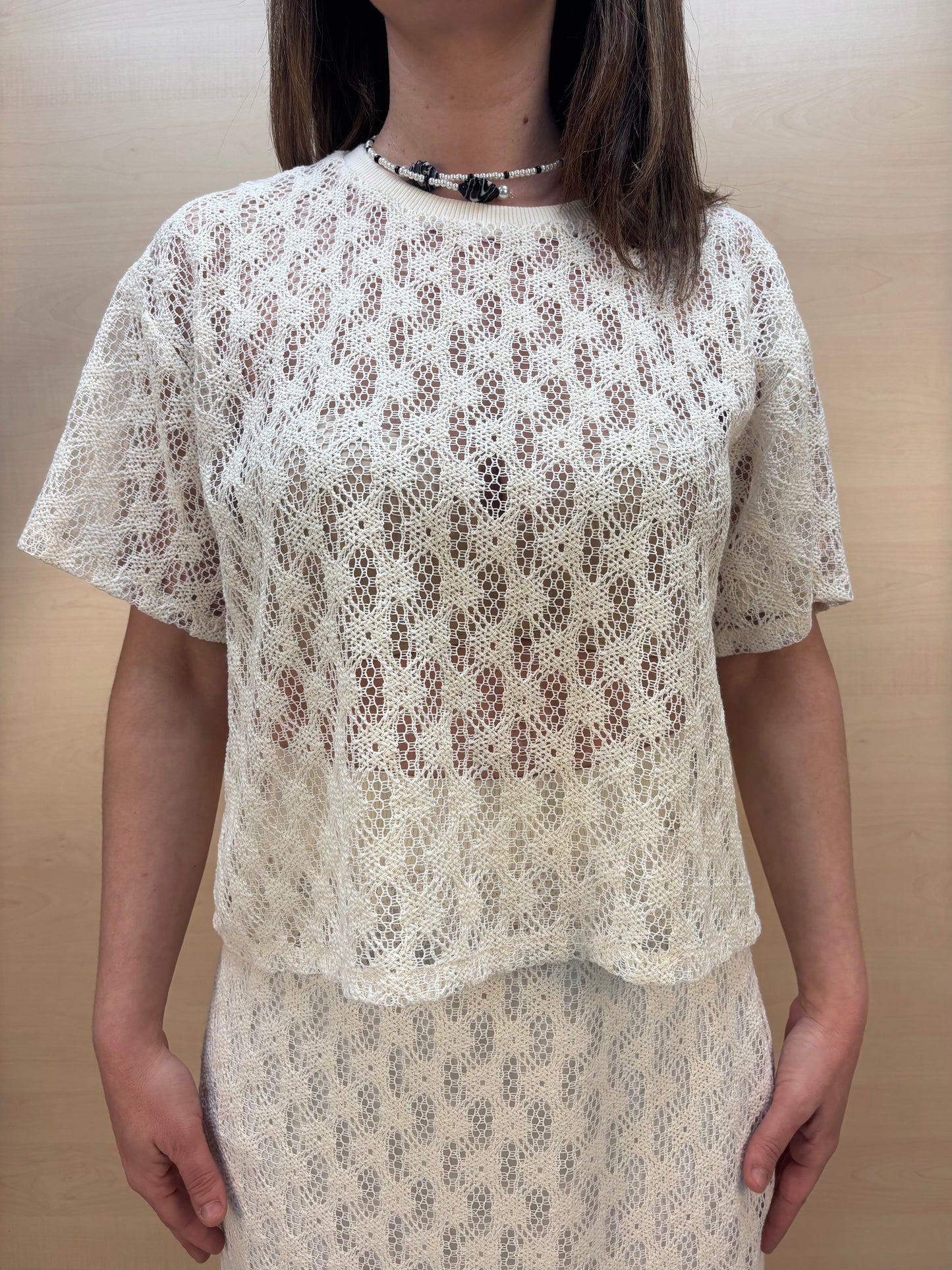T-shirt crochet burro – PHARD | Made in Italy