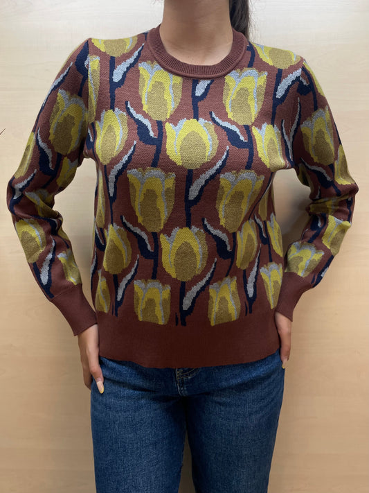 Maglione con tulipani - in Jersey