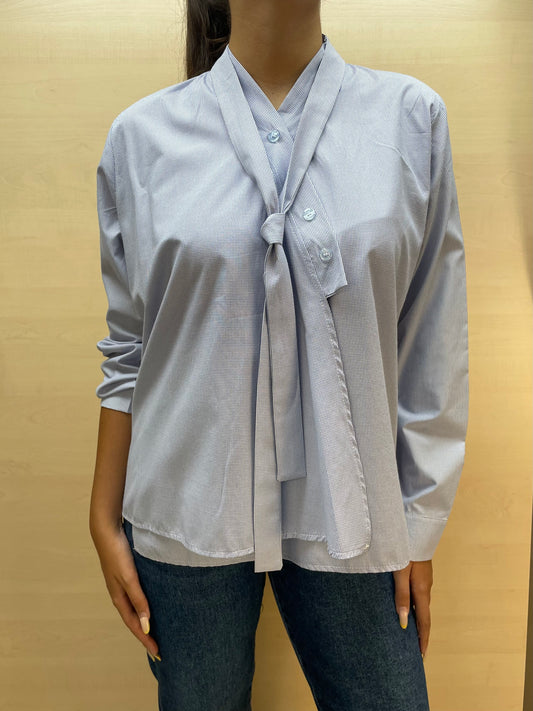 Camicia con abbottonatura asimmetrica - in cotone