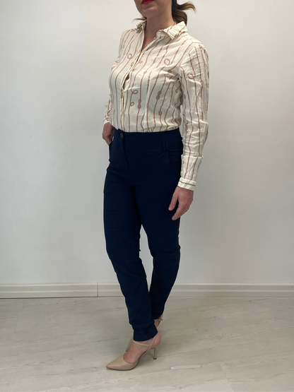 Pantalone Torino - in bengalina blu
