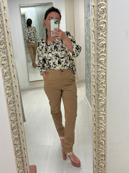Pantalone Torino - in bengalina camel