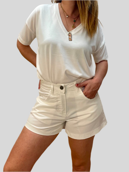 Shorts Asia bianco - in cotone