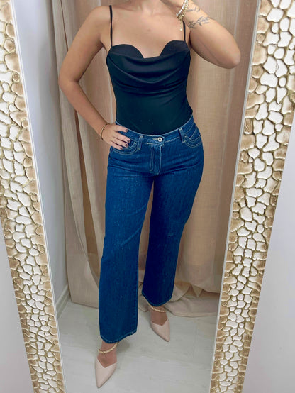 Body scollo a cuore - nero