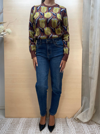 Maglione con tulipani - in Jersey