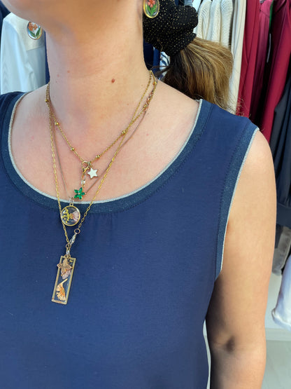 Canotta blu con dettagli argento - in lyocell