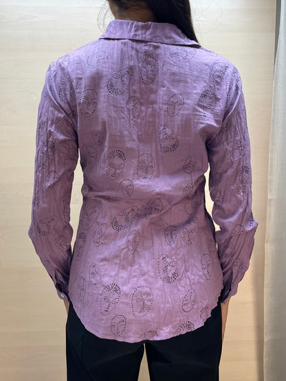 Camicia con stampa volti - in cotone bio