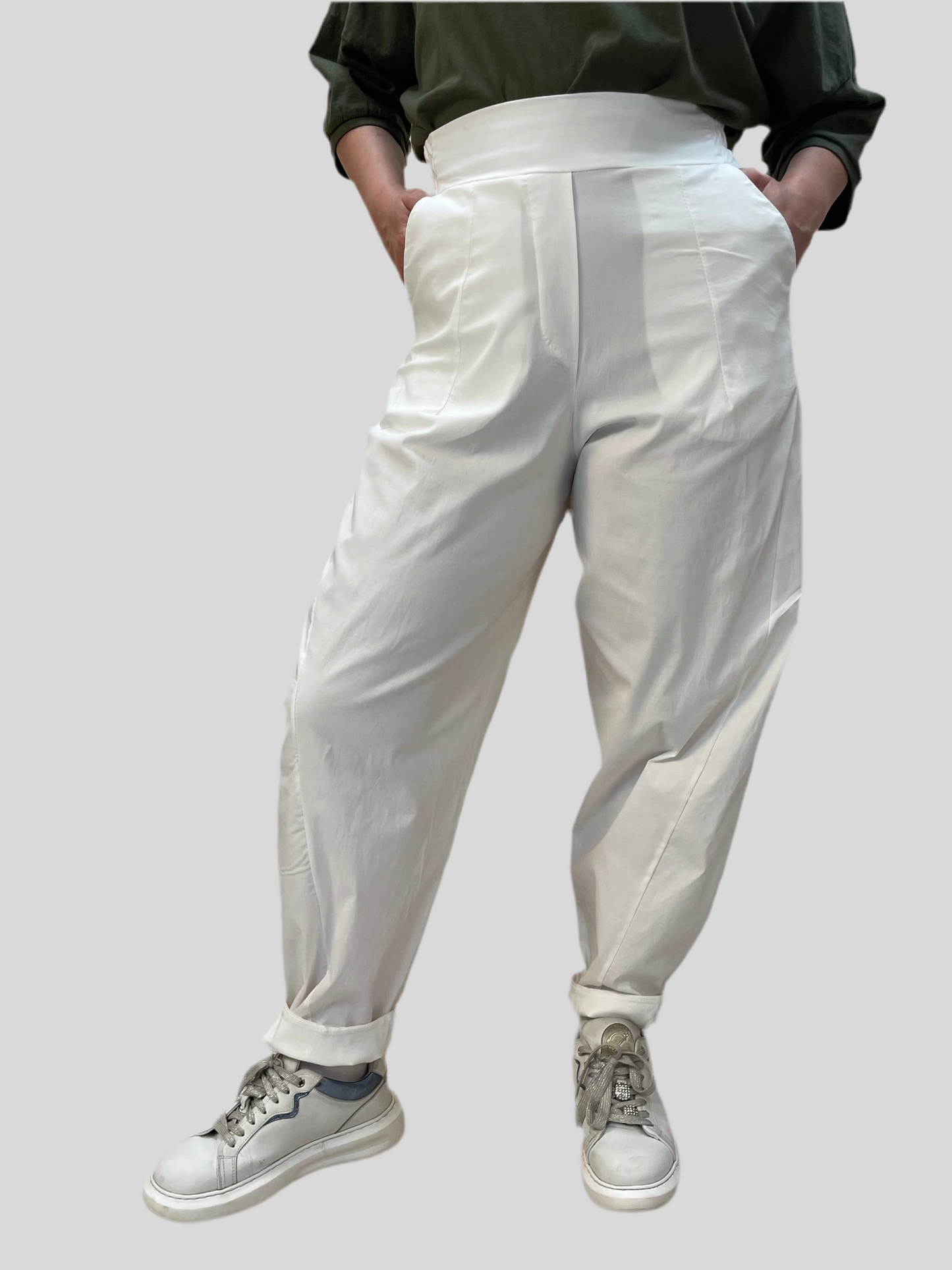 Pantalone balloon bianco - in bengalina