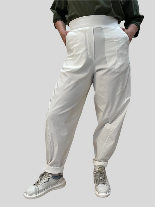 Pantalone balloon bianco - in bengalina